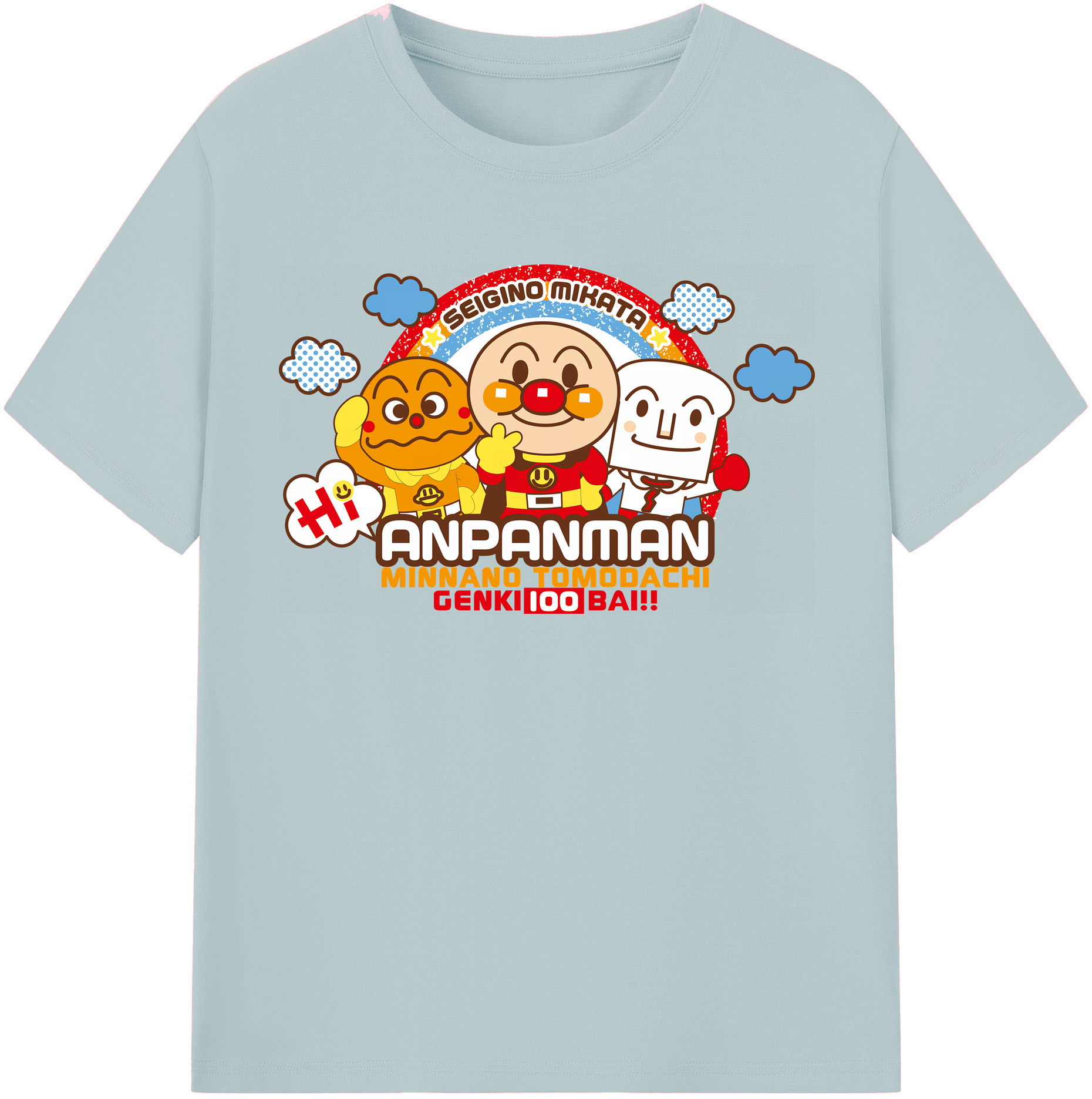（画像用） アンパンマン Anpanman 綿100％半袖Tシャツ（フロントプリント）